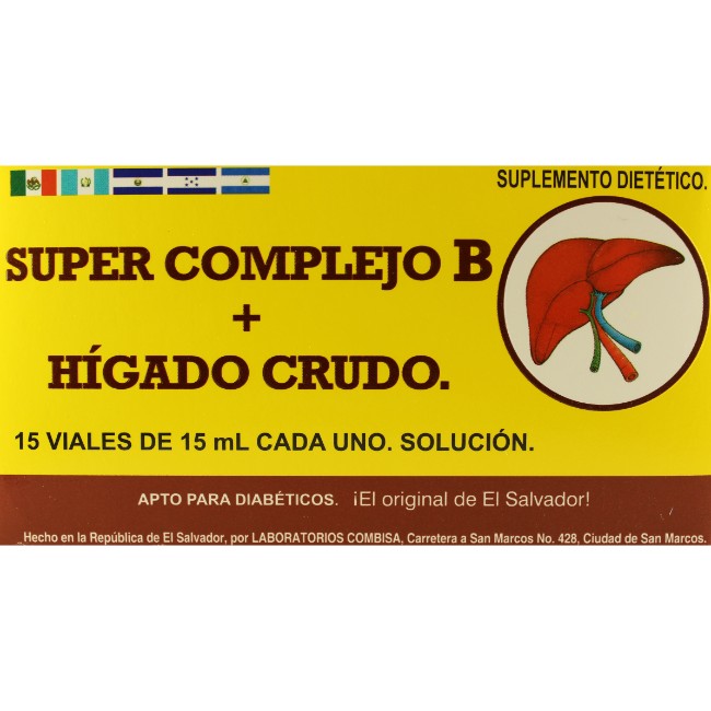 Super Complejo B + Higado Crudo 15 Vials Sorto Bonilla
